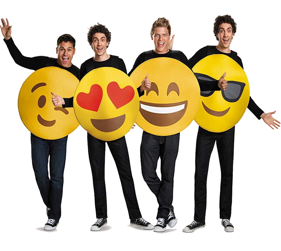 Adult Emoji Group Costume Set - 4 pieces - Walmart.com